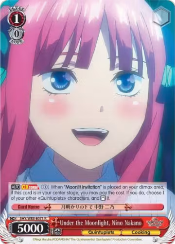 Under the Moonlight, Nino Nakano (5HY/W83-E071 R), The Quintessential Quintuplets — Weiß Schwarz card price