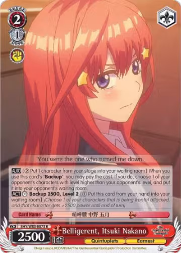 Belligerent, Itsuki Nakano (5HY/W83-E073 R), The Quintessential Quintuplets — Weiß Schwarz card price