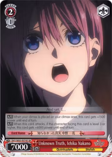 Unknown Truth, Ichika Nakano (SR) (5HY/W83-E074S SR), The Quintessential Quintuplets — Weiß Schwarz card price