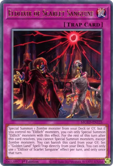 Eldlixir of Scarlet Sanguine (MGED-EN125), Maximum Gold: El Dorado — Yu-Gi-Oh! card price