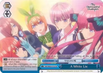 A White Lie (5HY/W83-E132 CR), The Quintessential Quintuplets — Weiß Schwarz card price