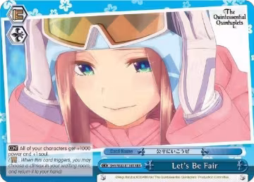 Let's Be Fair (RRR) (5HY/W83-E134R RRR), The Quintessential Quintuplets — Weiß Schwarz card price