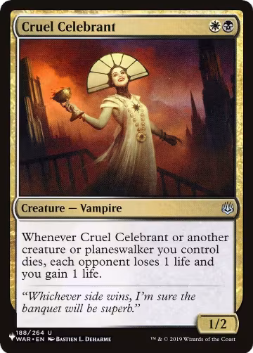 Cruel Celebrant (188/264), The List Reprints — Magic card price