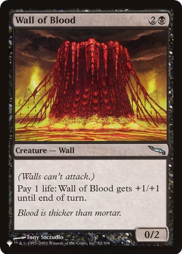 Wall of Blood (82/306), The List Reprints — Magic card price