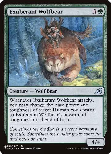 Exuberant Wolfbear (151/274), The List Reprints — Magic card price