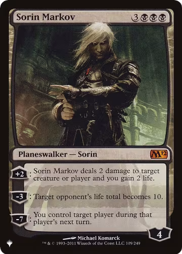Sorin Markov (M12) (109/249), The List Reprints — Magic card price