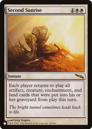 Second Sunrise (20/306), The List Reprints — Magic card price