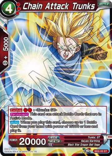 Chain Attack Trunks (SD2-05), Mythic Booster — DB Super card price