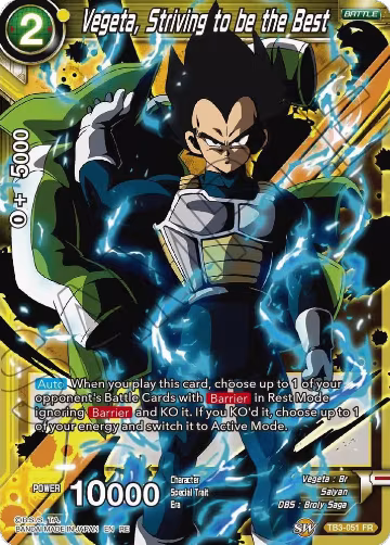 Vegeta, Striving to be the Best (TB3-051), Mythic Booster — DB Super card price