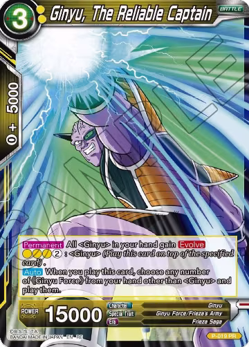 Ginyu, The Reliable Captain (P-019), Mythic Booster — DB Super card price