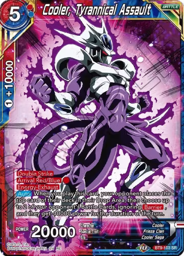 Cooler, Tyrannical Assault (BT9-103), Mythic Booster — DB Super card price