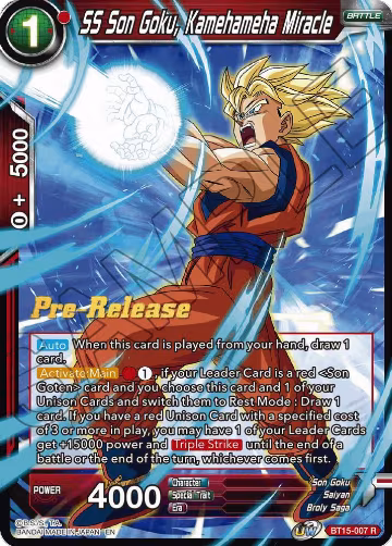 SS Son Goku, Kamehameha Miracle (BT15-007) — card price