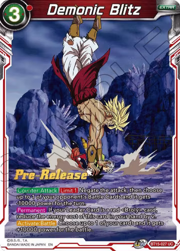 Demonic Blitz (BT15-027), Saiyan Showdown Pre-Release Cards — DB Super card price