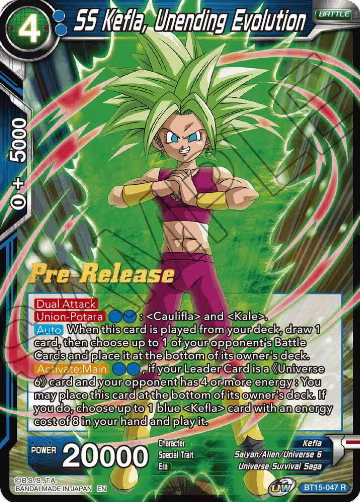 SS Kefla, Unending Evolution (BT15-047), Saiyan Showdown Pre-Release Cards — DB Super card price