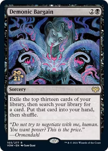 Demonic Bargain (103), Prerelease Cards — Magic card price