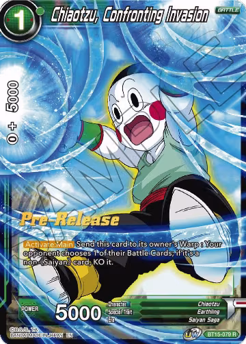 Chiaotzu, Confronting Invasion (BT15-079), Saiyan Showdown Pre-Release Cards — DB Super card price