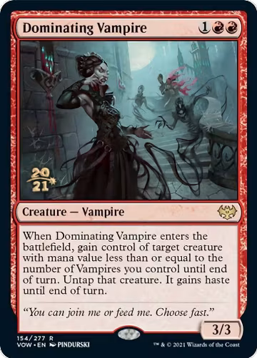 Dominating Vampire (154), Prerelease Cards — Magic card price
