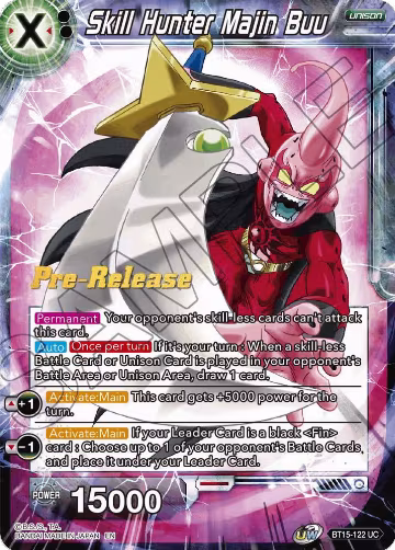 Skill Hunter Majin Buu (BT15-122), Saiyan Showdown Pre-Release Cards — DB Super card price