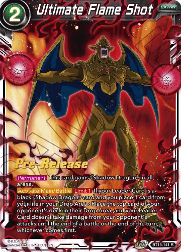Ultimate Flame Shot (BT15-141), Saiyan Showdown Pre-Release Cards — DB Super card price