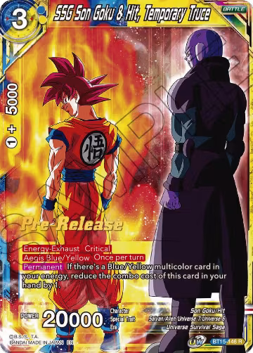 SSG Son Goku & Hit, Temporary Truce (BT15-146), Saiyan Showdown Pre-Release Cards — DB Super card price