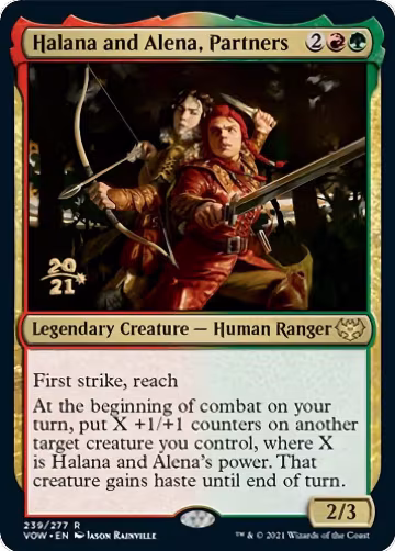 Halana and Alena, Partners (239), Prerelease Cards — Magic card price