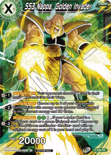 SS3 Nappa, Golden Invader (P-339), Promotion Cards — DB Super card price
