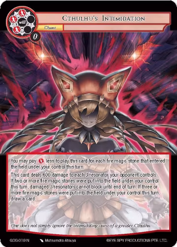 Cthulhu's Intimidation (GOG-019), Game of Gods — Force of Will card price