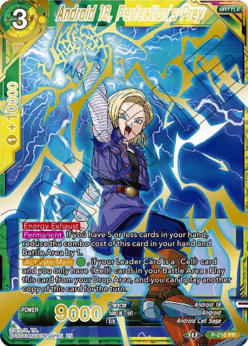 Android 18, Perfection's Prey (Gold Stamped) (P-210), Mythic Booster — DB Super card price