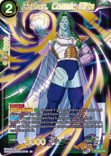 Zarbon, Cosmic Elite (Gold Stamped) (P-223), Mythic Booster — DB Super card price