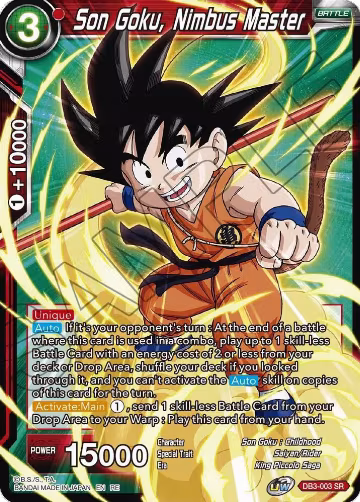Son Goku, Nimbus Master (DB3-003), Mythic Booster — DB Super card price