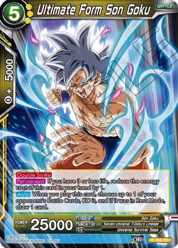 Ultimate Form Son Goku (P-059), Mythic Booster — DB Super card price