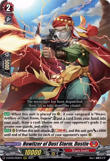 Howitzer of Dust Storm, Dustin (D-BT03/002EN), D-BT03: Advance of Intertwined Stars — Vanguard card price