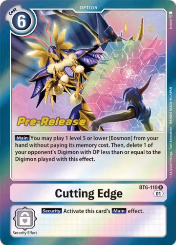 Cutting Edge (BT6-110 R), Double Diamond Pre-Release Cards — Digimon card price