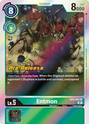 Entmon (BT6-052 R), Double Diamond Pre-Release Cards — Digimon card price