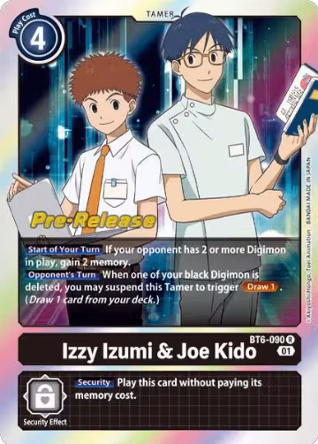 Izzy Izumi & Joe Kido (BT6-090 R), Double Diamond Pre-Release Cards — Digimon card price
