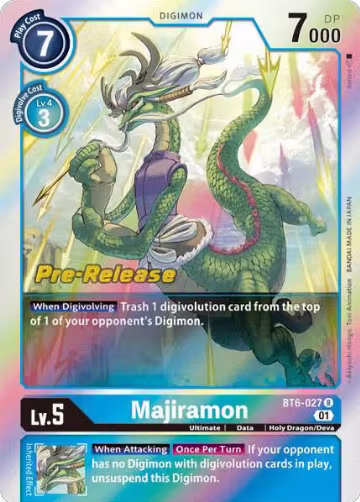 Majiramon (BT6-027 R), Double Diamond Pre-Release Cards — Digimon card price