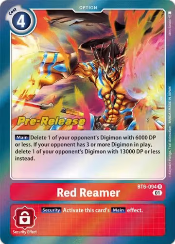 Red Reamer (BT6-094 R), Double Diamond Pre-Release Cards — Digimon card price