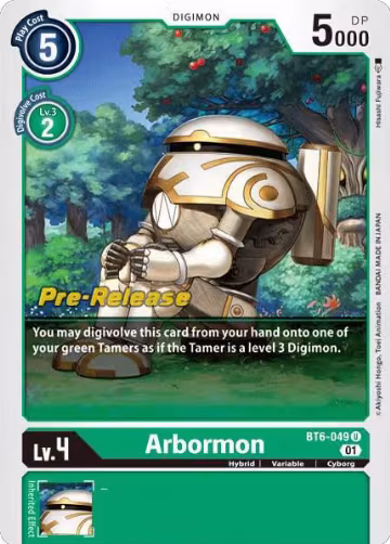 Arbormon (BT6-049 U), Double Diamond Pre-Release Cards — Digimon card price