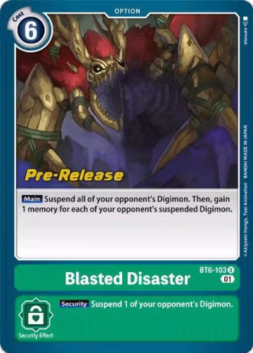 Blasted Disaster (BT6-103 U), Double Diamond Pre-Release Cards — Digimon card price