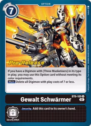 Gewalt Schwarmer (BT6-105 U), Double Diamond Pre-Release Cards — Digimon card price