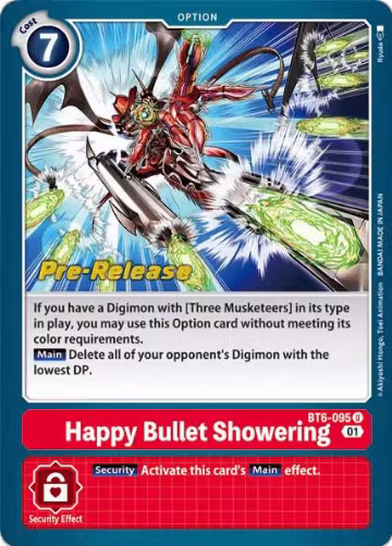 Happy Bullet Showering (BT6-095 U), Double Diamond Pre-Release Cards — Digimon card price