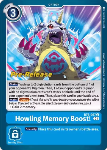 Howling Memory Boost! (BT6-097 U), Double Diamond Pre-Release Cards — Digimon card price
