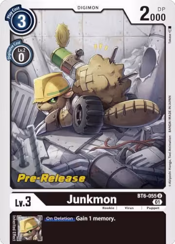 Junkmon (BT6-055 U), Double Diamond Pre-Release Cards — Digimon card price