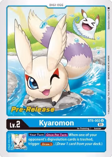 Kyaromon (BT6-002 U), Double Diamond Pre-Release Cards — Digimon card price