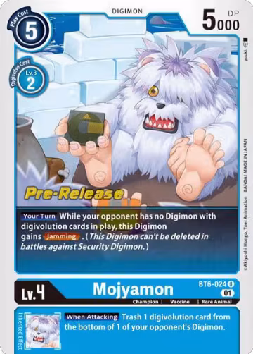 Mojyamon (BT6-024 U), Double Diamond Pre-Release Cards — Digimon card price