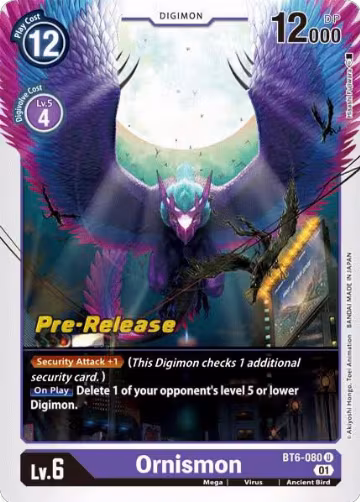 Ornismon (BT6-080 U), Double Diamond Pre-Release Cards — Digimon card price