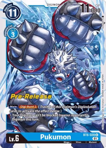 Pukumon (BT6-028 U), Double Diamond Pre-Release Cards — Digimon card price