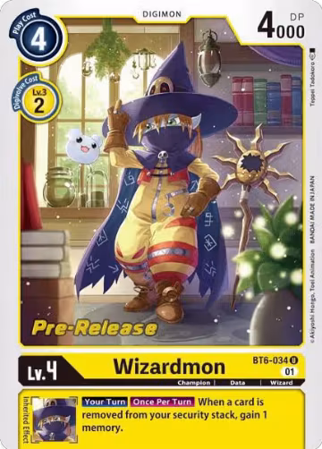 Wizardmon (BT6-034 U), Double Diamond Pre-Release Cards — Digimon card price