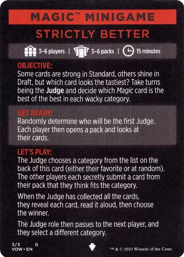 Magic Minigame: Strictly Better (3), Innistrad: Crimson Vow — Magic card price