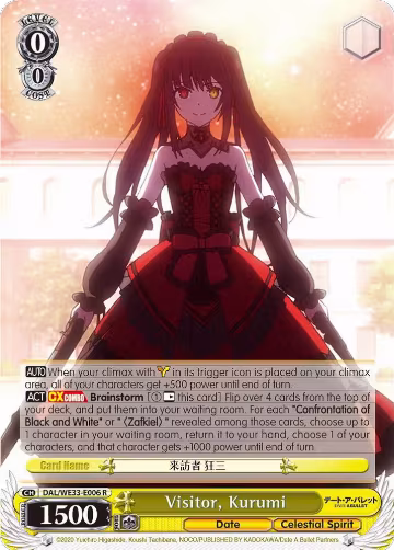 Visitor, Kurumi (DAL/WE33-E006 R), Date A Bullet — Weiß Schwarz card price